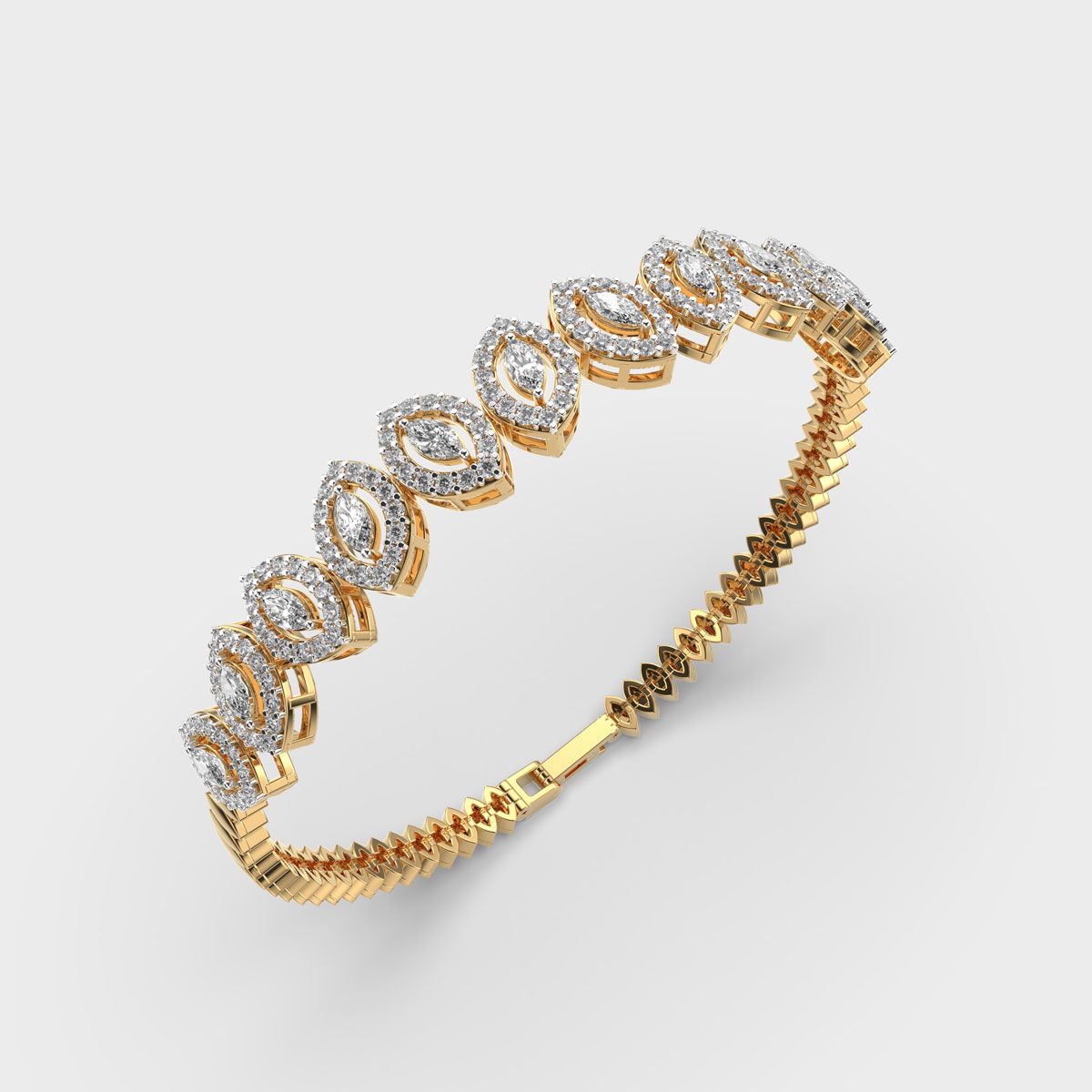 Calathea Round and Marquise Diamond Bracelet
