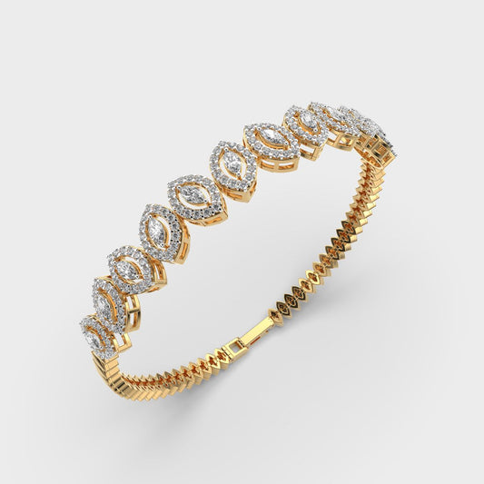 Calathea Round and Marquise Diamond Bracelet