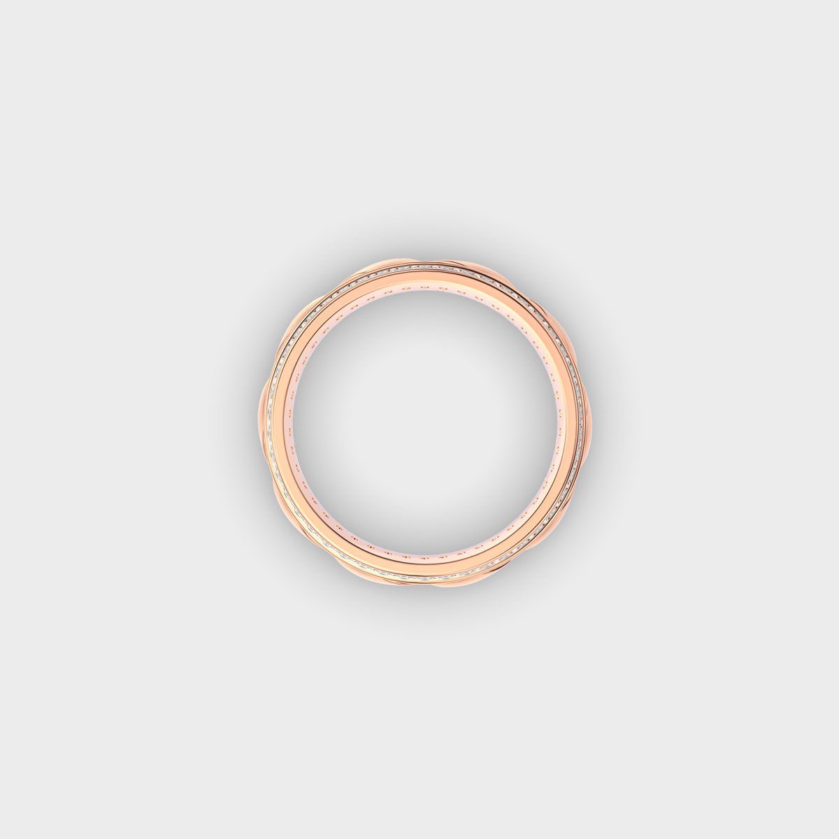 Twisted Rope Pave Diamond Band Ring - View 4