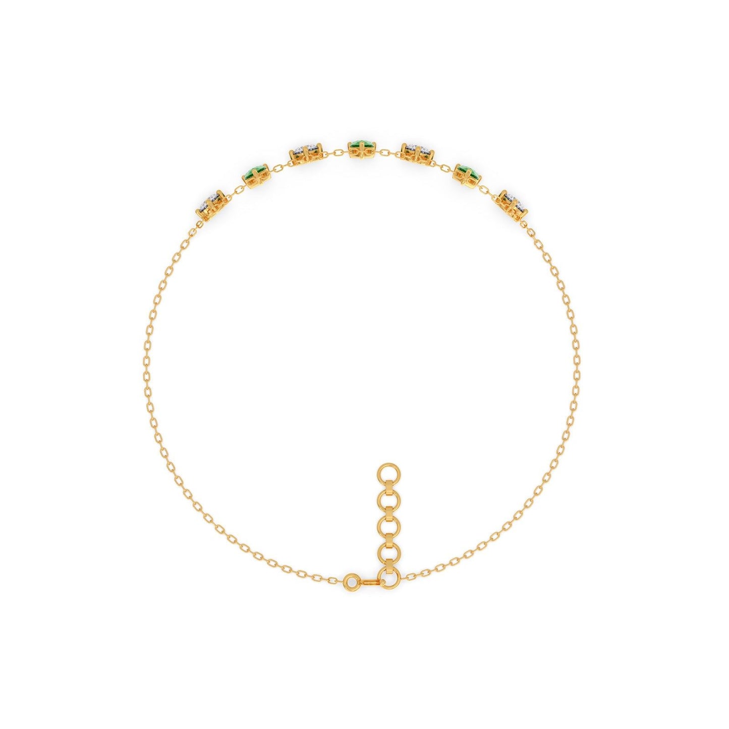 Verdant Sparkle Diamond Chain Bracelet