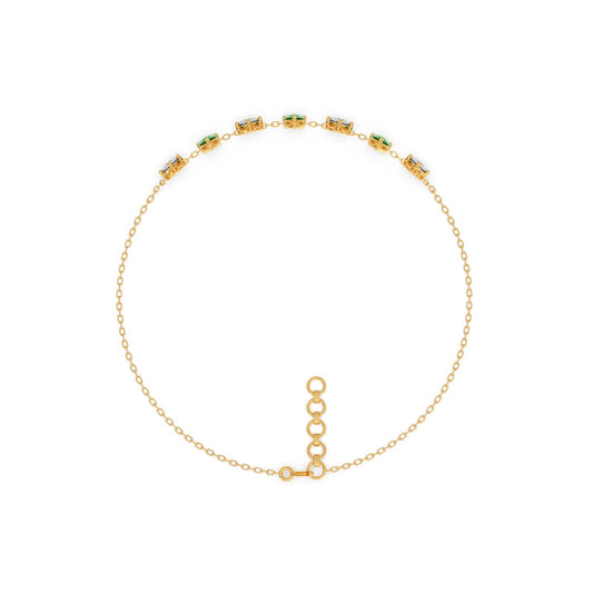 Verdant Sparkle Diamond Chain Bracelet