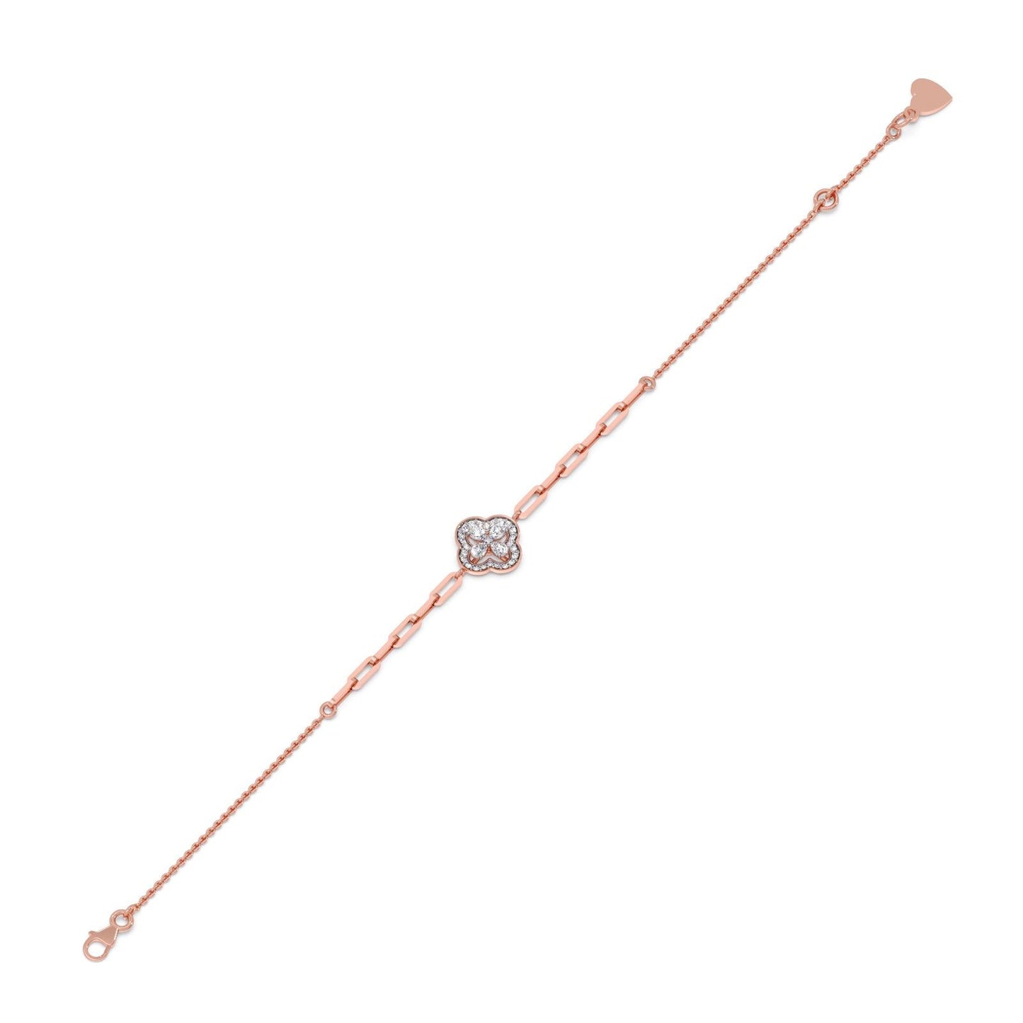Clover Link Diamond Chain Bracelet
