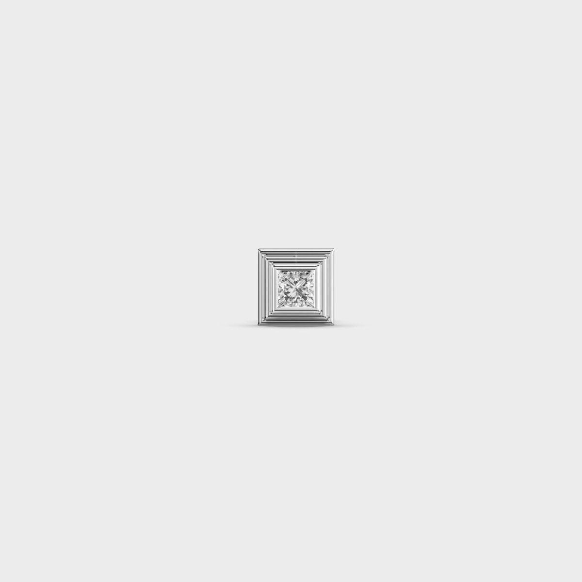 Square Shaped Princess Cut Diamond Stud For Men