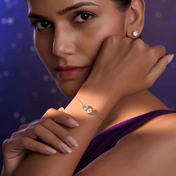 Hexa And Portuguese Diamond Chain Bracelet