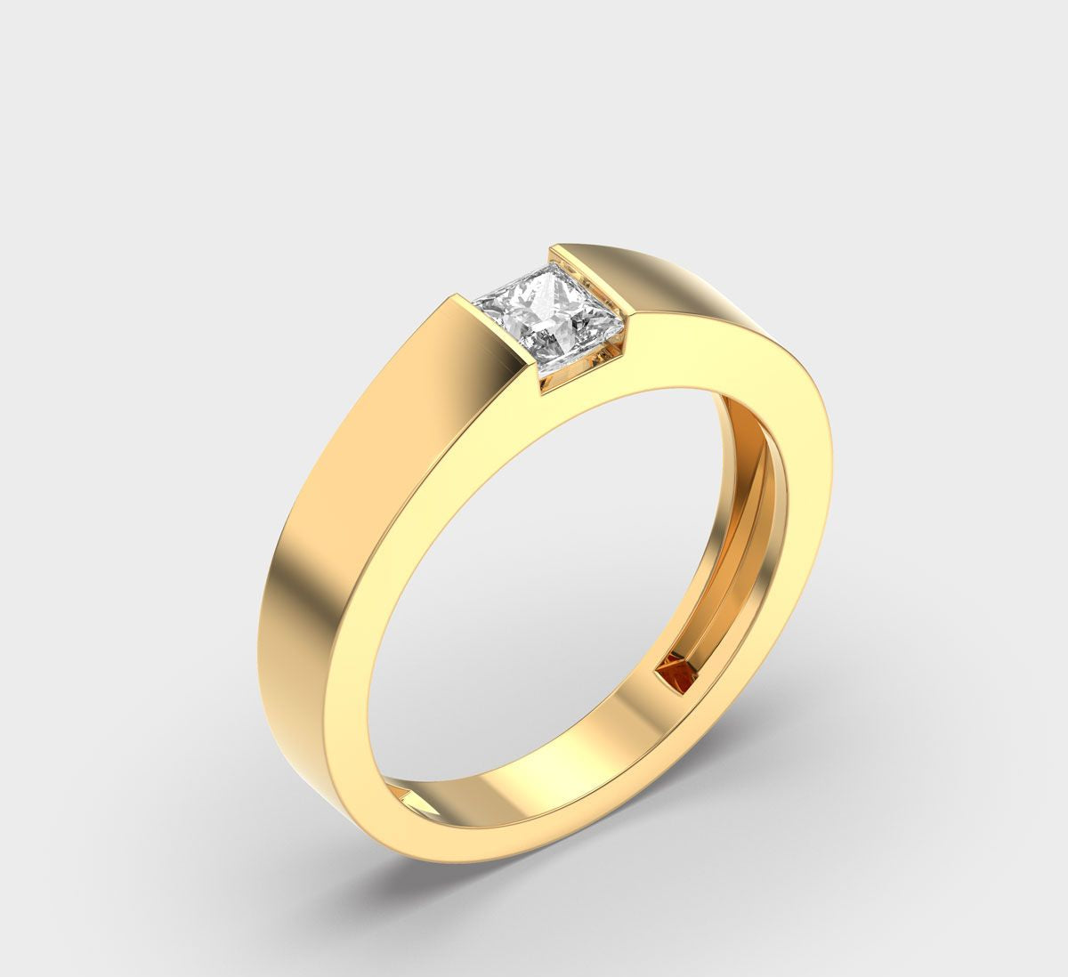 Embellished Princess Cut Diamond Band Ring - View 12