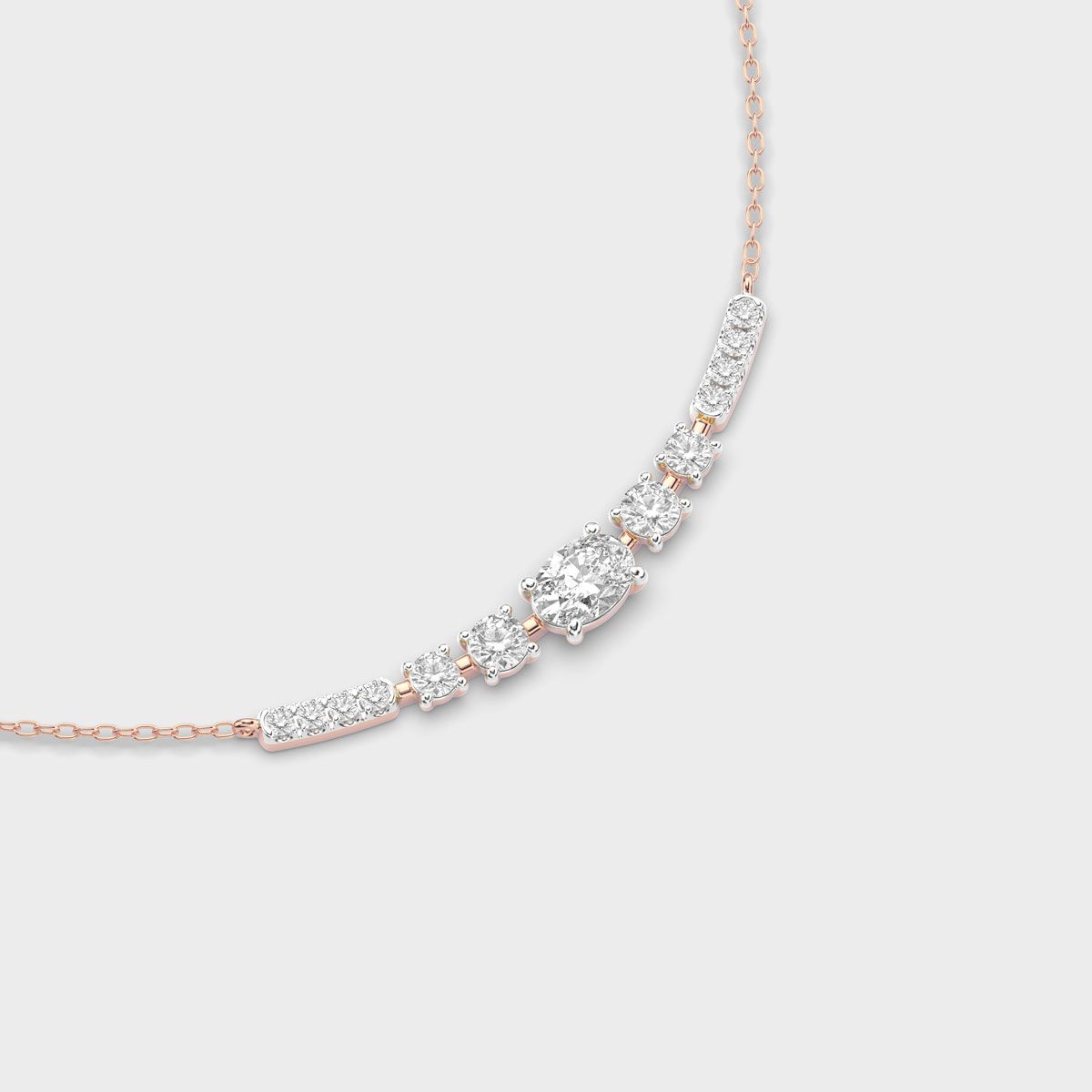 Cascade Curve Diamond Necklace