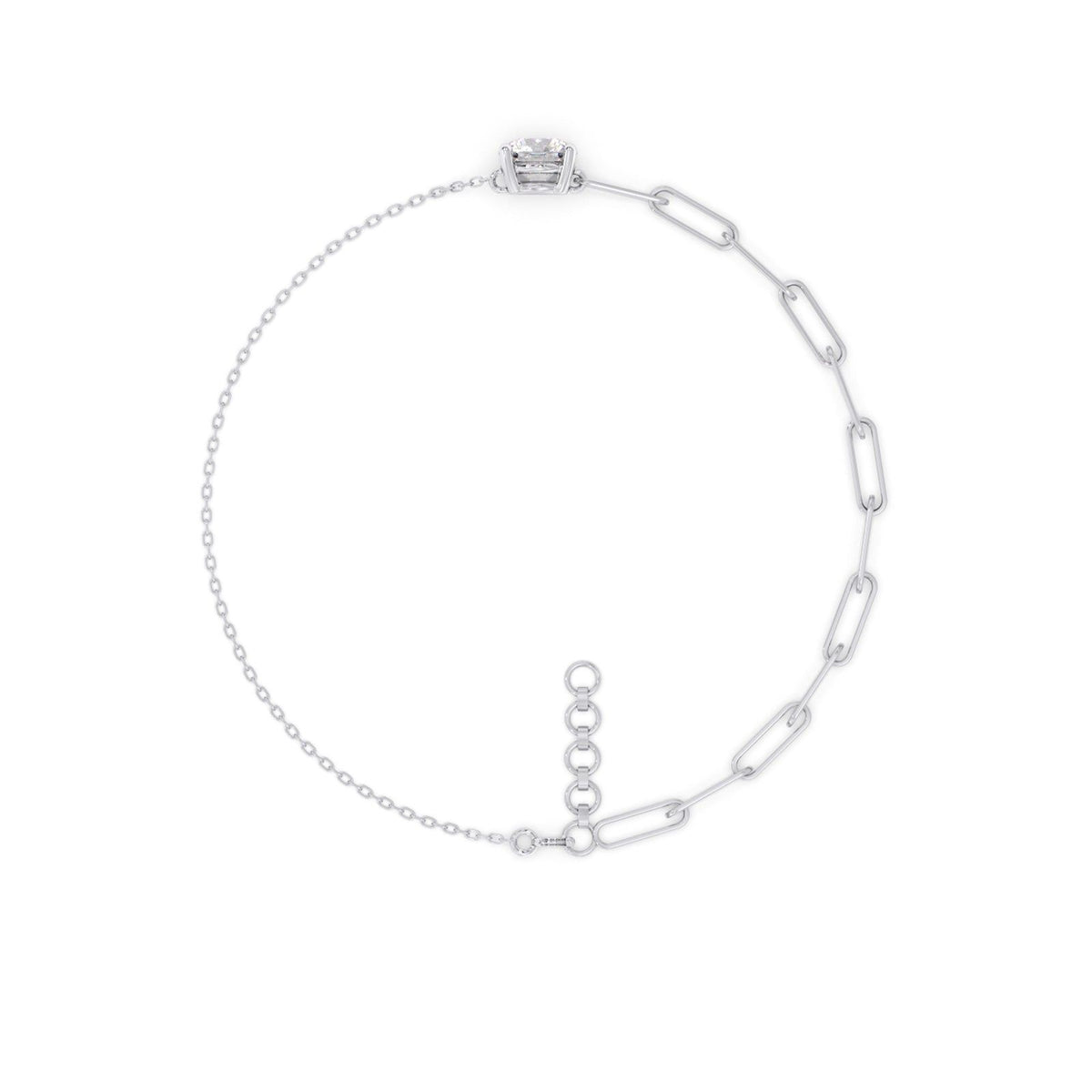 0.95 ct Round Solitaire Paperclip Chain Bracelet