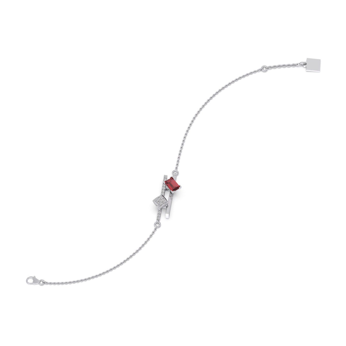 Blush Gemstone Linear Chain Bracelet