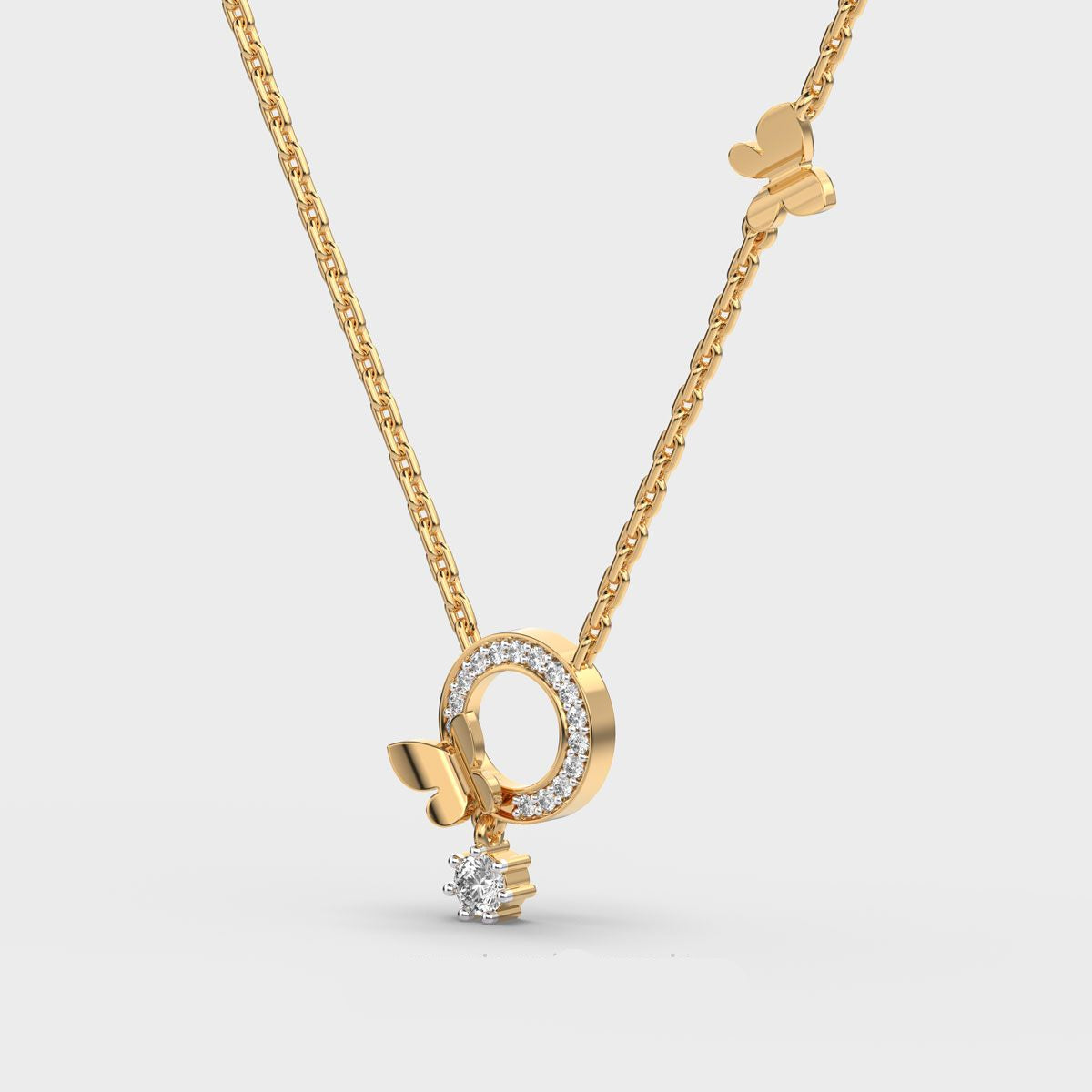 Butterfly Halo Necklace with Chain