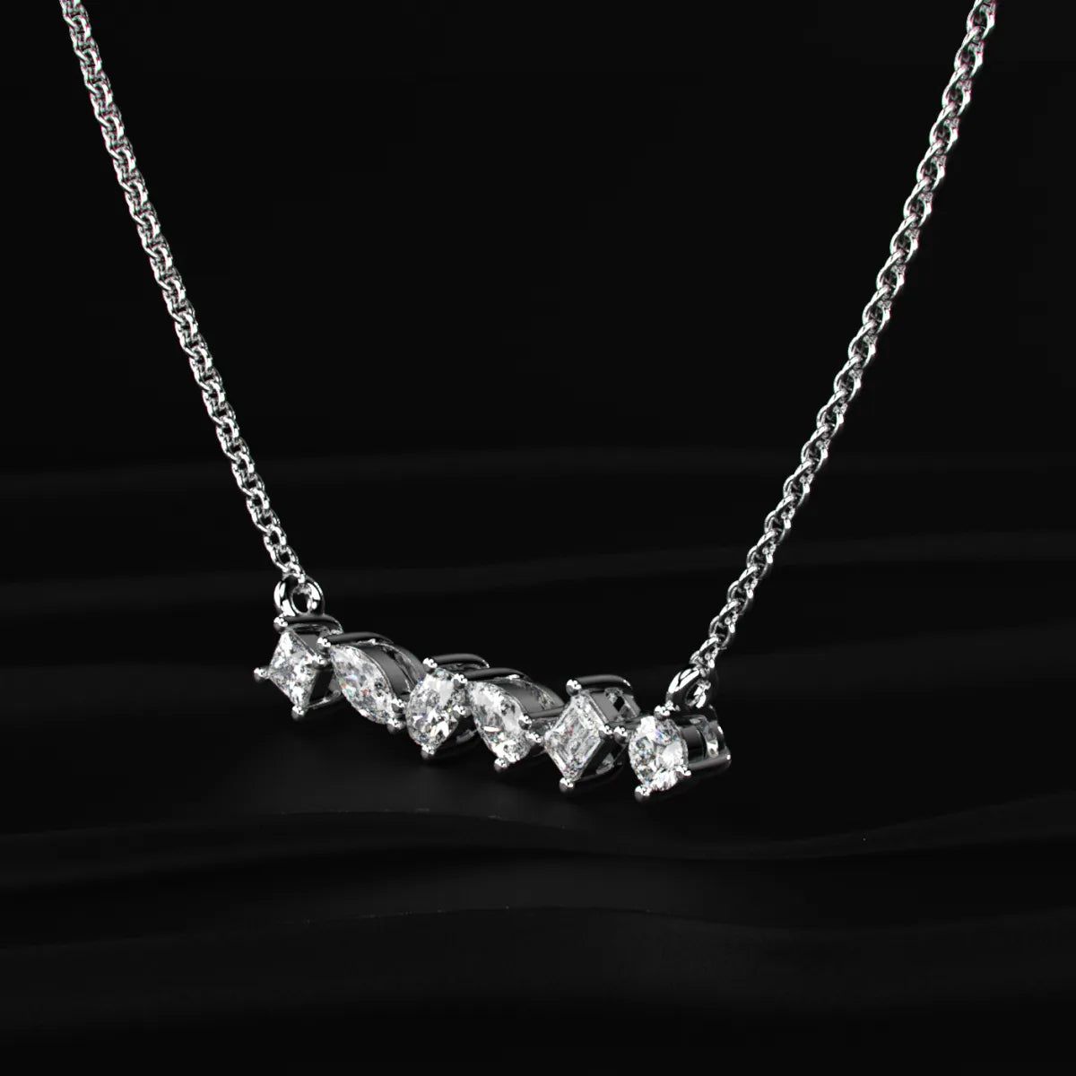 Multi Shape Diamond Necklace
