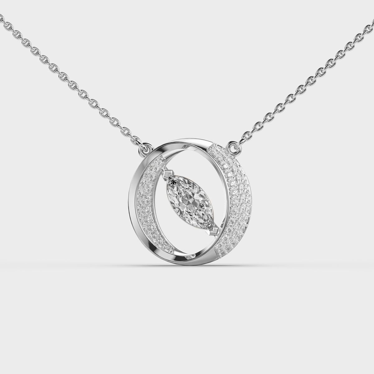 Marquise Orbit Diamond Necklace