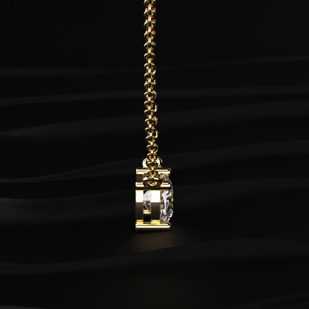 Cushion Cut Diamond Solitaire Necklace