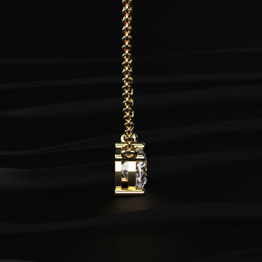 Cushion Cut Diamond Solitaire Necklace