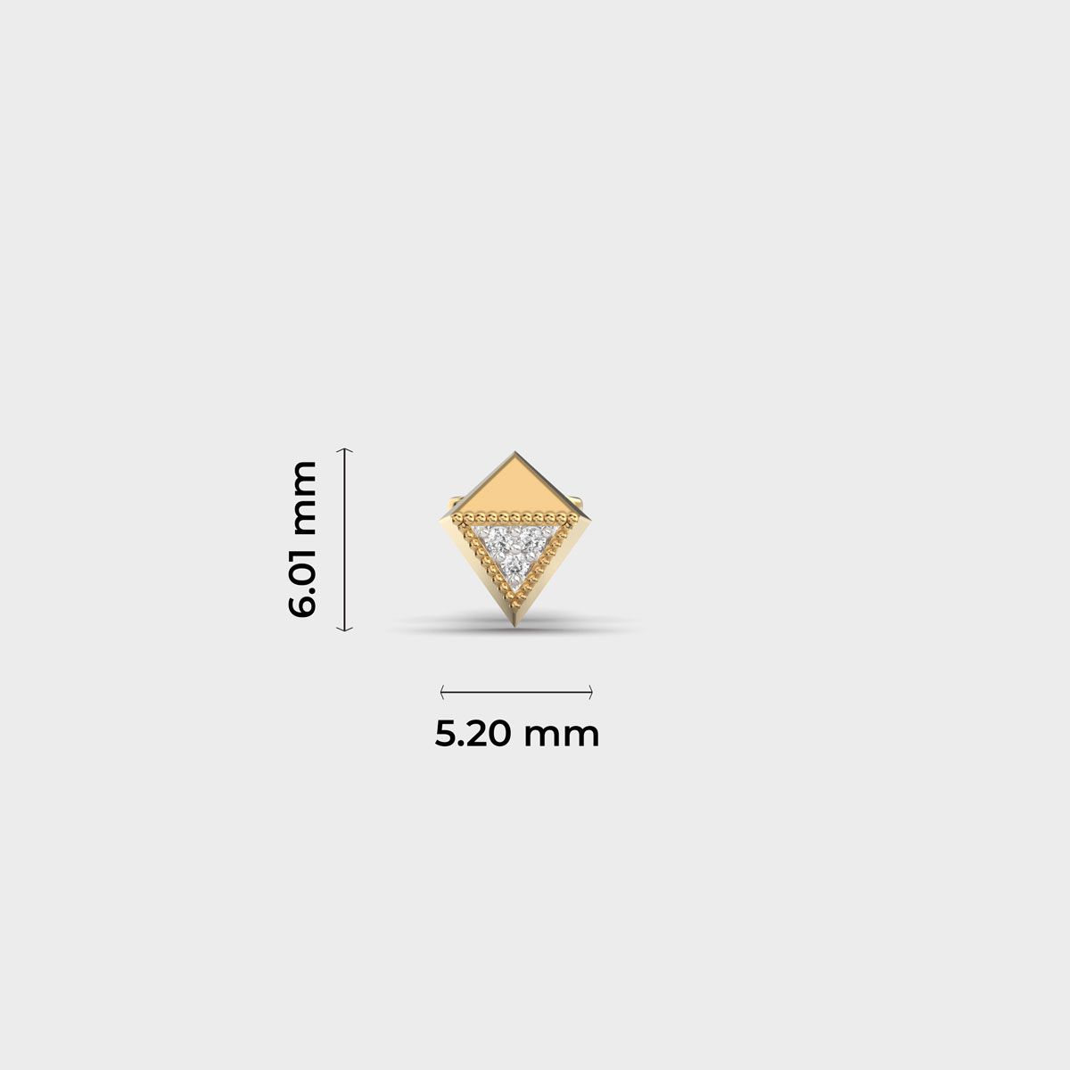 Gleaming Kite Shaped Diamond Stud For Men