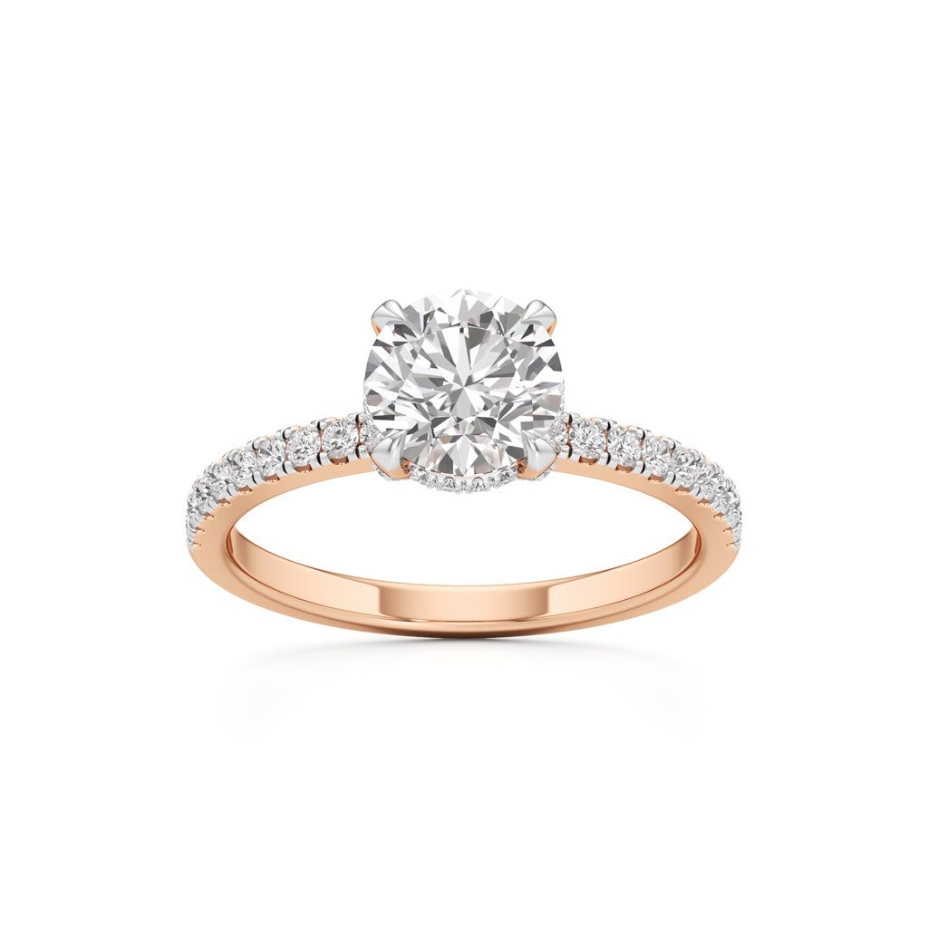 Round Solitaire with Double EncTitlerusted Ring