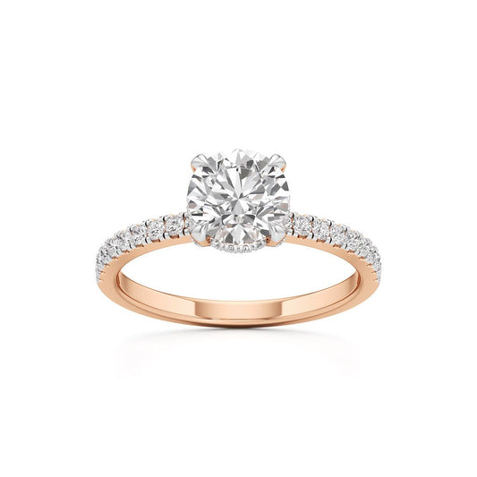 Round Solitaire with Double EncTitlerusted Ring