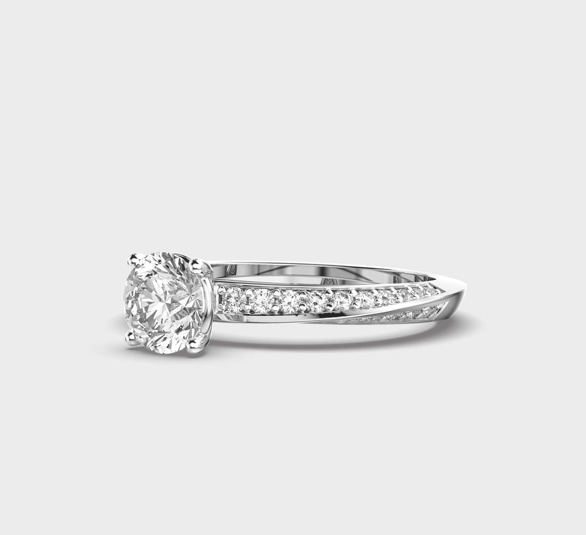 Gentle Wave Round Diamond Ring - View 11