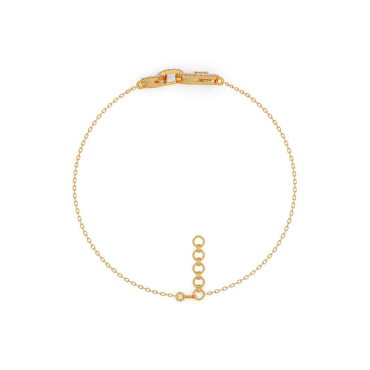 Interlocking Geometric Shape Diamond Chain Bracelet