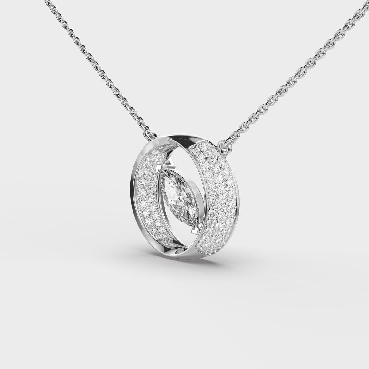 Marquise Orbit Diamond Necklace