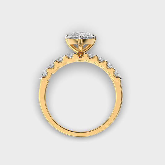 Pear Shaped Glory Solitaire Diamond Ring - View 4