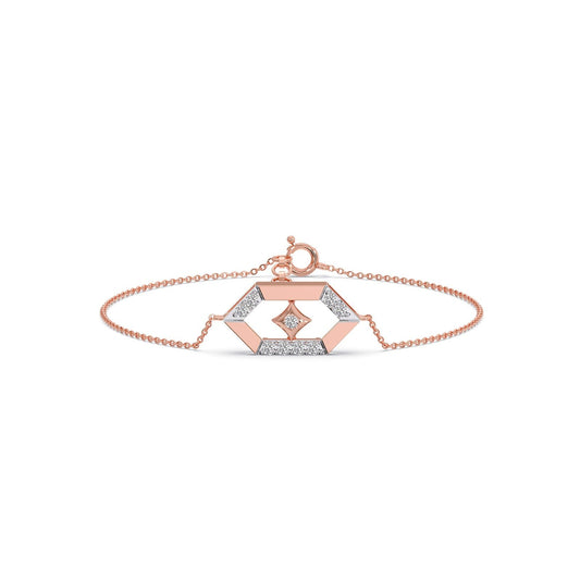 Hexora Moving Diamond Lattice Chain Bracelet