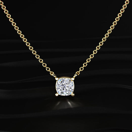 Cushion Cut Diamond Solitaire Necklace