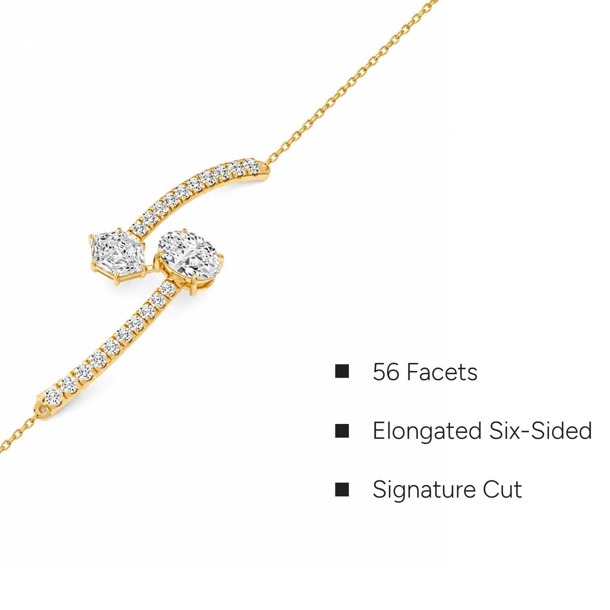 Hexa Oval Diamond Chain Bracelet