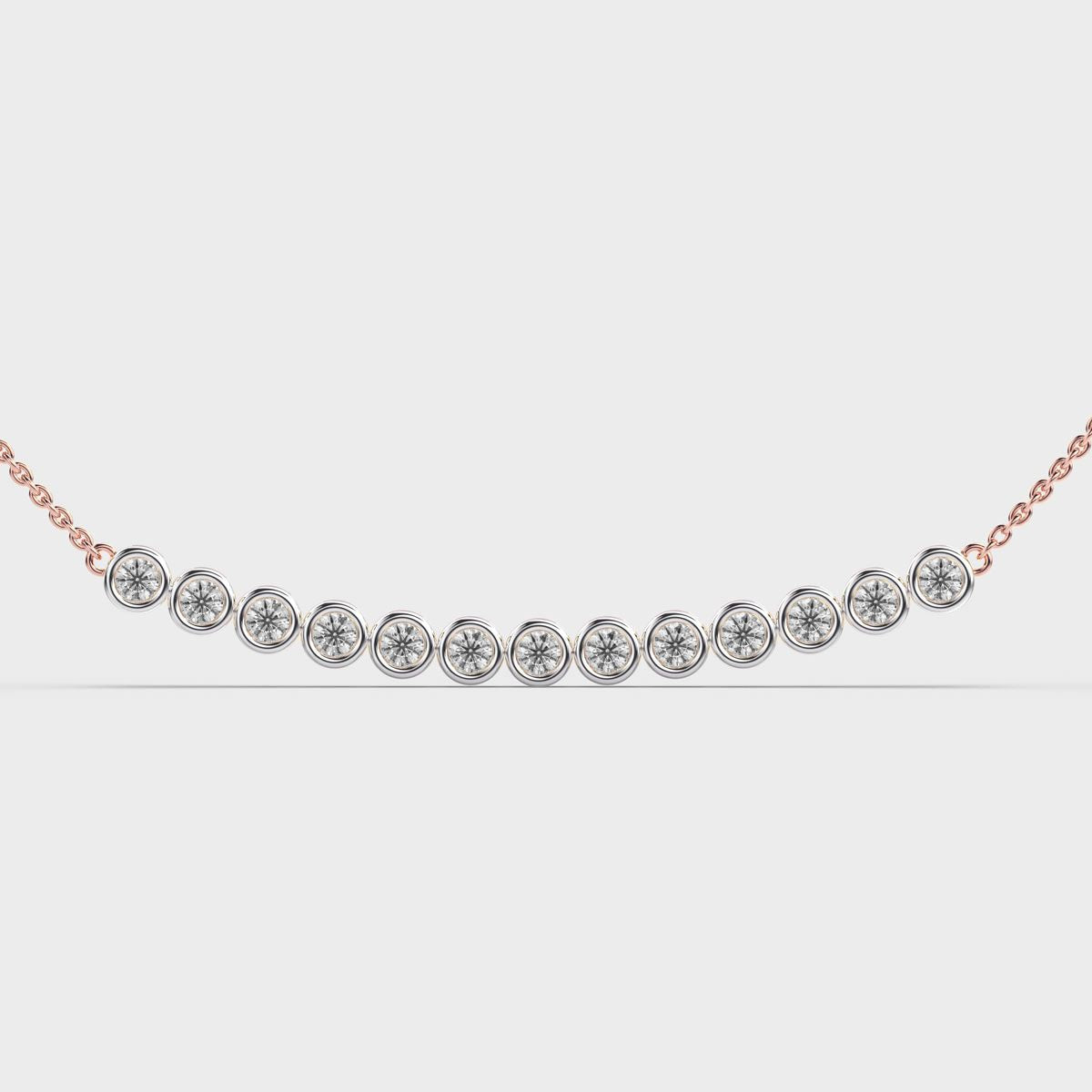 Stellar Stacks Diamond Necklace with Chain