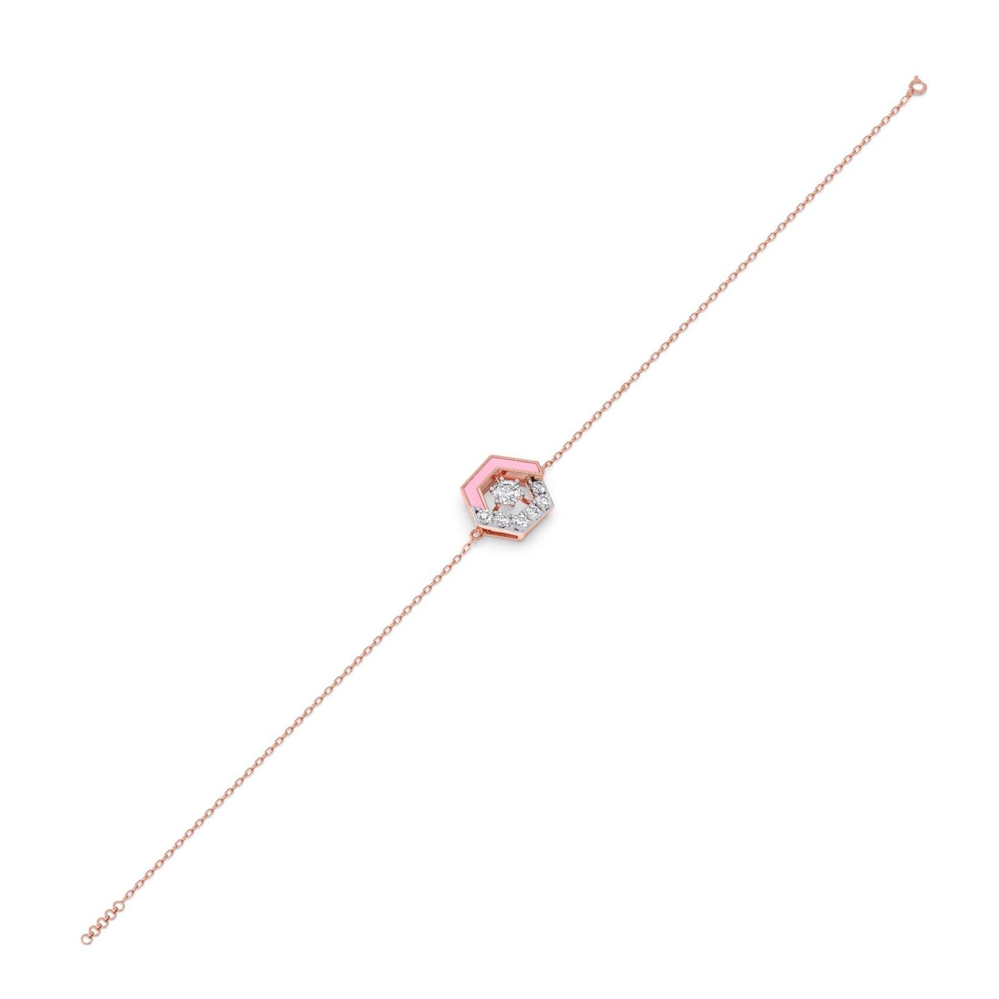 Cotton Candy Hexagon Diamond Bracelet
