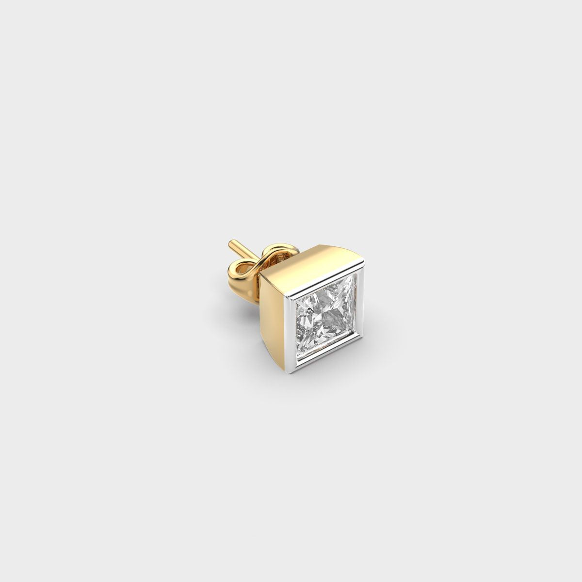 Apex Gleam Princess Cut Diamond Stud