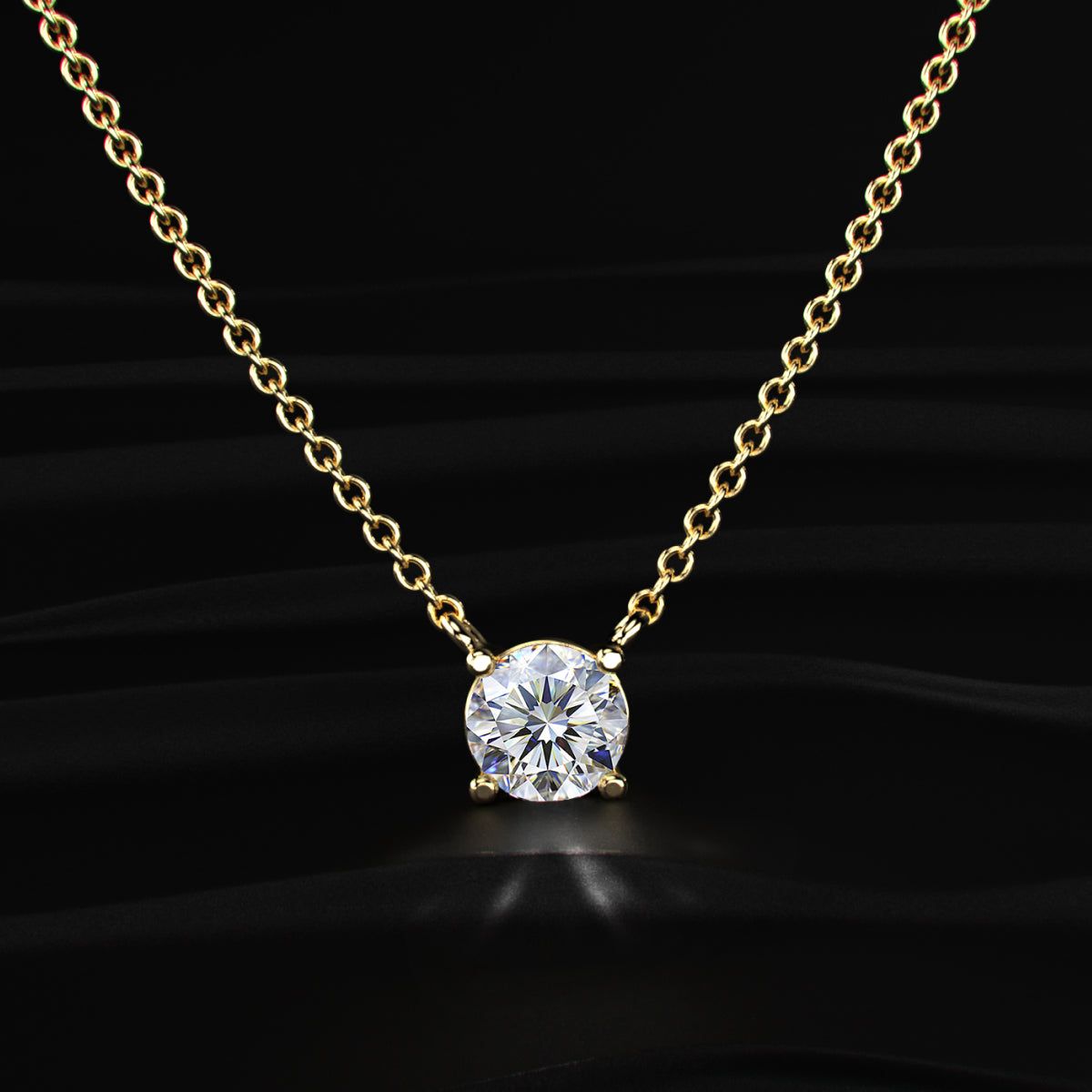2ct Round Diamond Solitaire Necklace