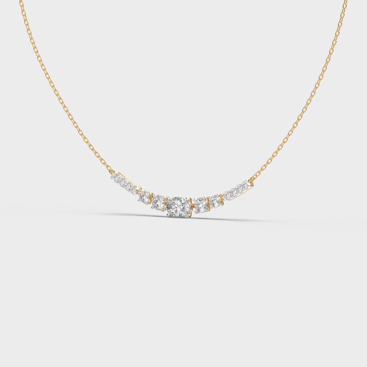 Cascade Curve Diamond Necklace