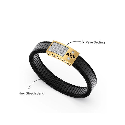 Grid Link Men's Diamond Men's Bracelet