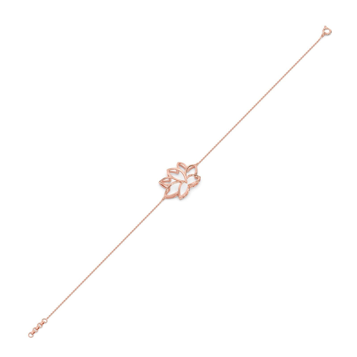 Lotus Plain Gold Chain Bracelet