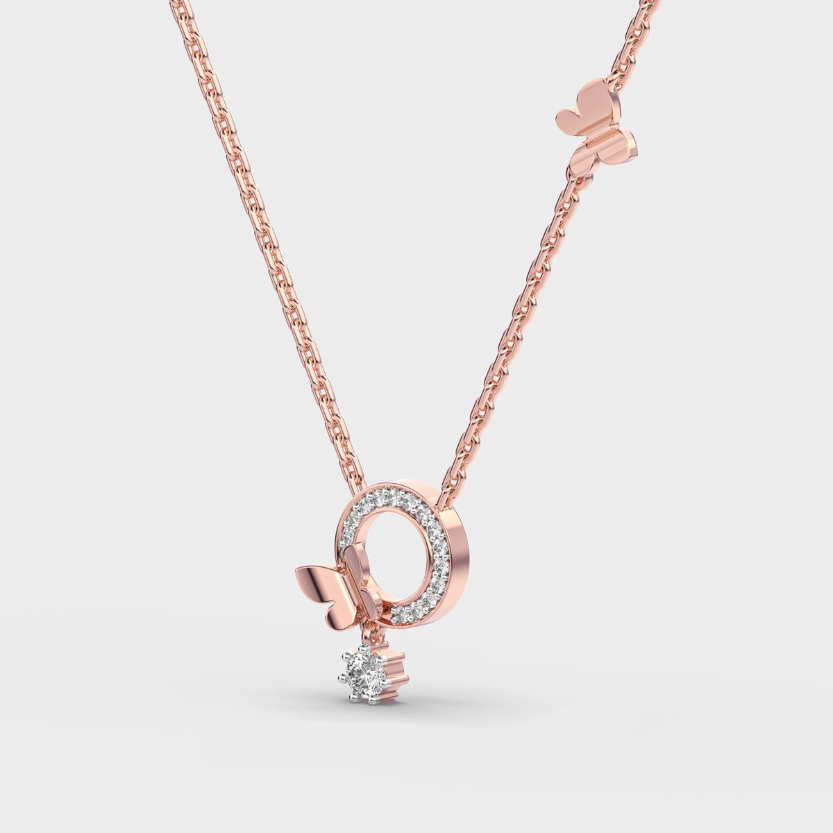 Butterfly Halo Necklace with Chain