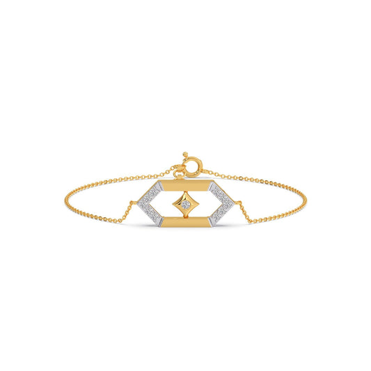 Flutter Diamond Hex Link Chain Bracelet