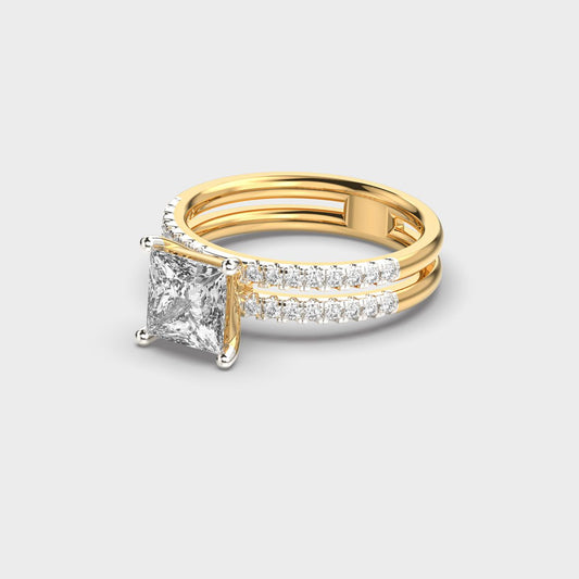 Double Band Bound Diamond Ring - View 2