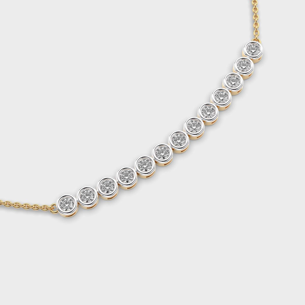 Stellar Stacks Diamond Necklace with Chain