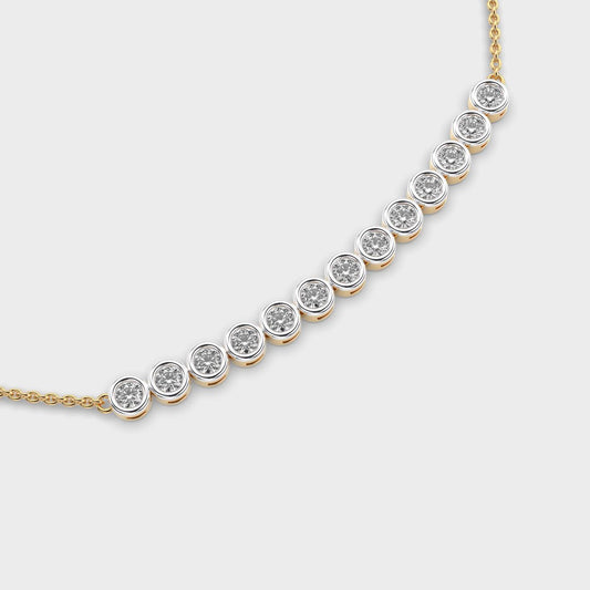 Stellar Stacks Diamond Necklace with Chain