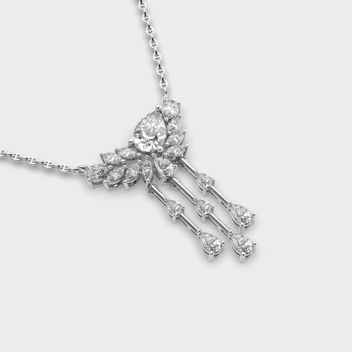 Mayura Pear Cut Diamond Necklace 