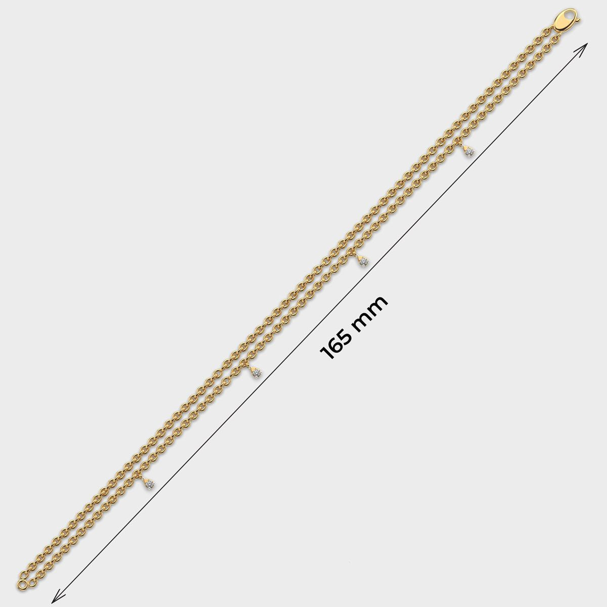Triple Chain Bracelet with Diamonds