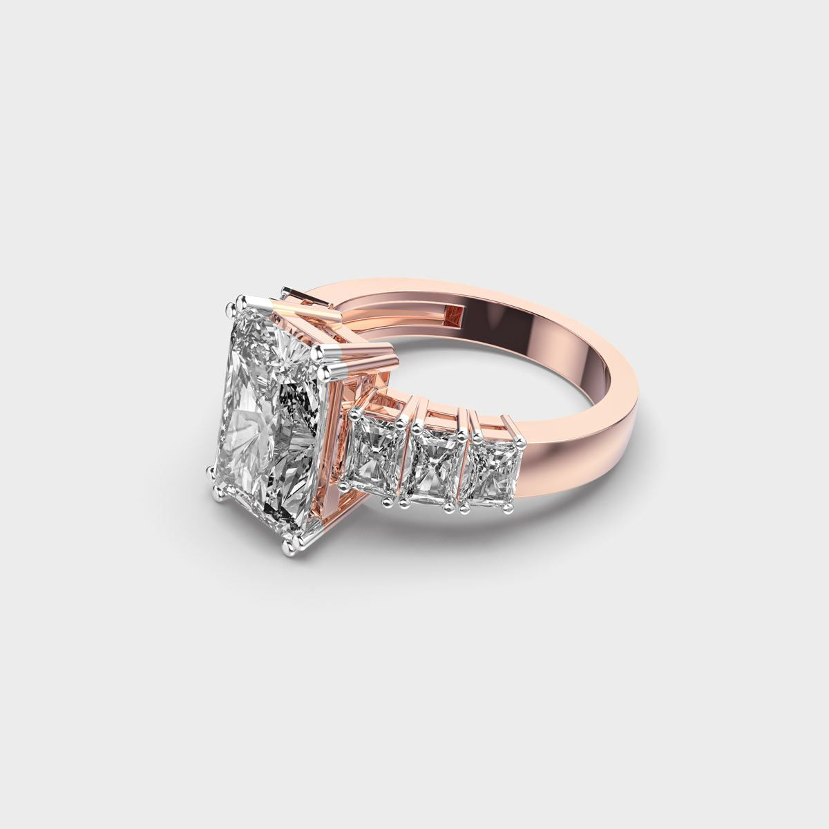 Manhattan Chic Radiant Cut Diamond Ring - View 7