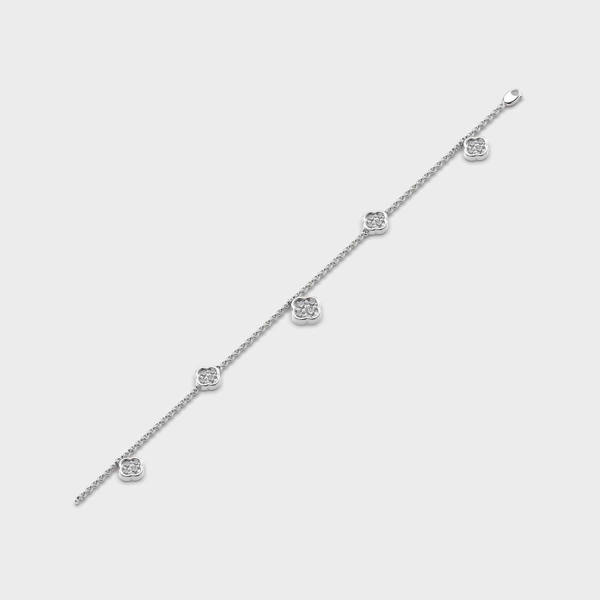 Cubic Clover Diamond Bracelet