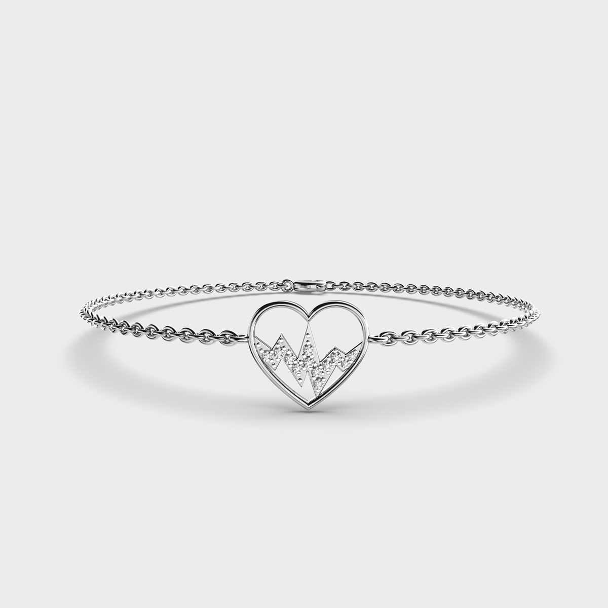 Heartbeat Diamond Encrusted Bracelet