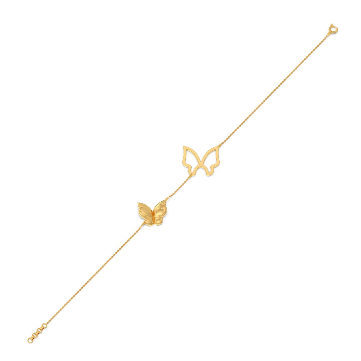 Butterfly Plain Gold Chain Bracelet
