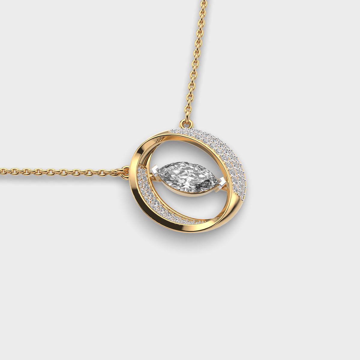 Marquise Orbit Diamond Necklace