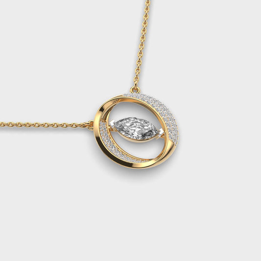 Marquise Orbit Diamond Necklace
