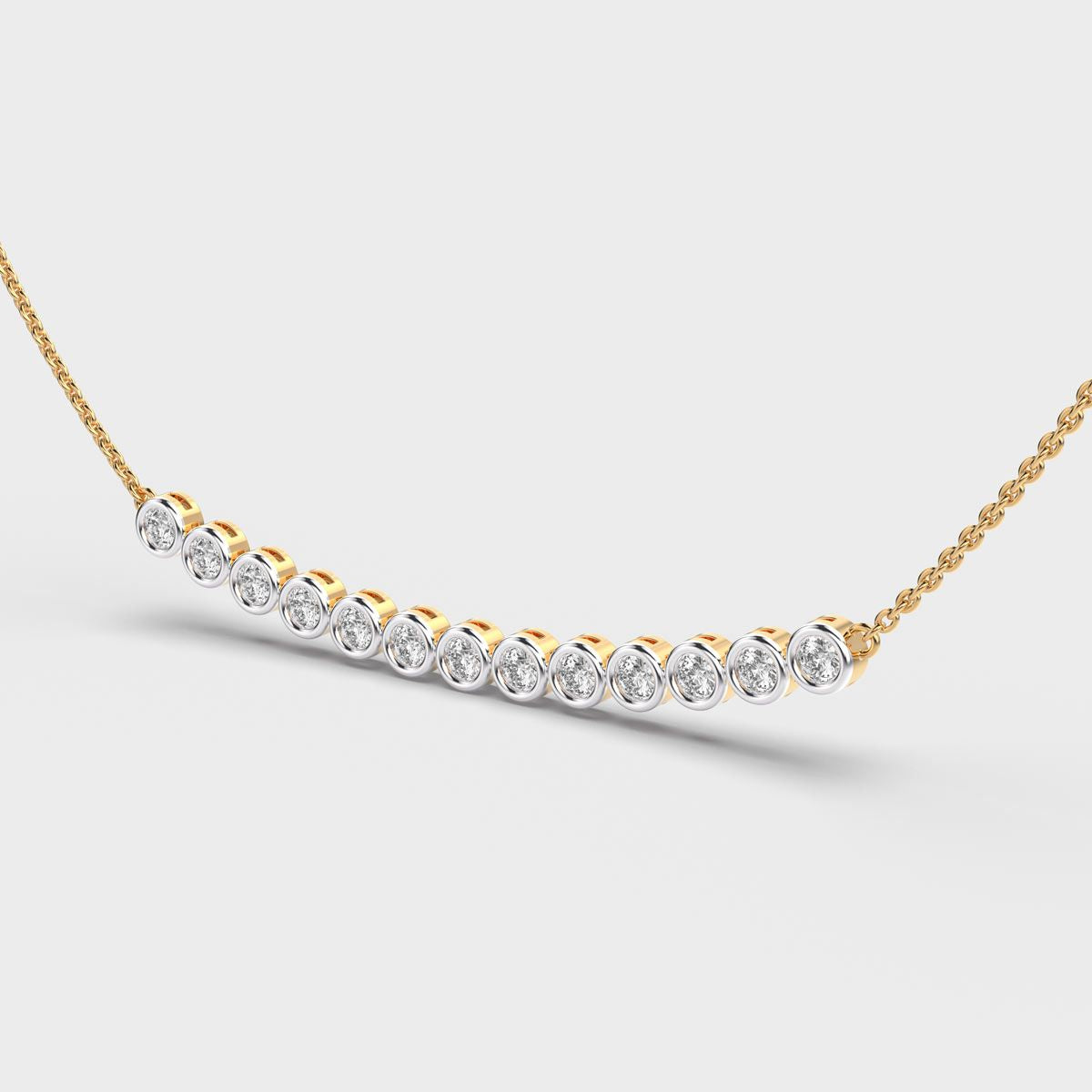 Stellar Stacks Diamond Necklace with Chain