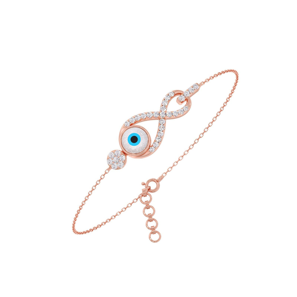 Infinite Evil Eye Round Diamond Bracelet