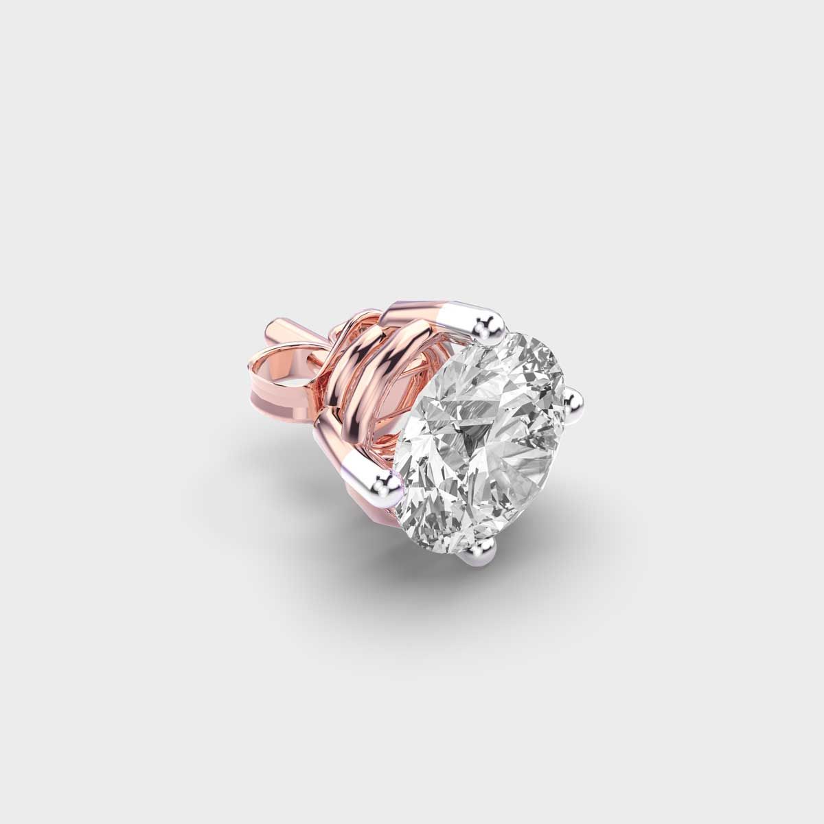 Classic Men's Round Diamond Single Stud